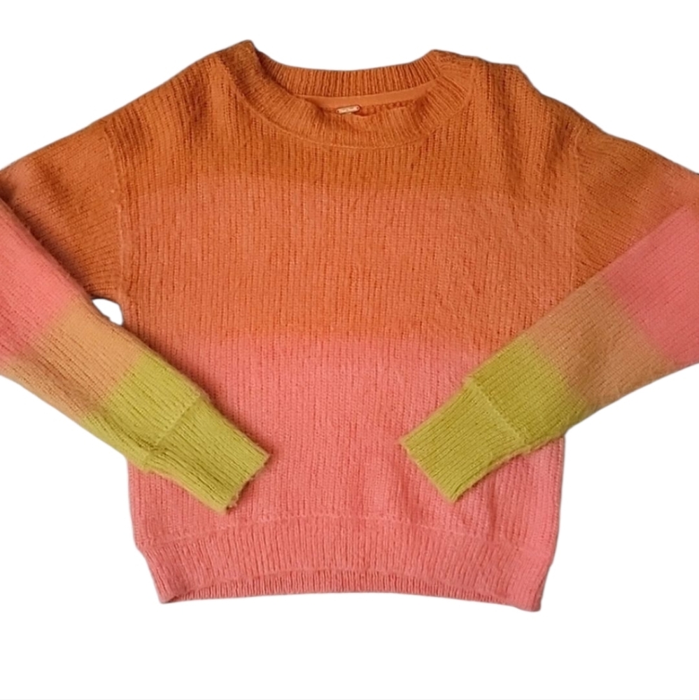 Free People Orange Autumn Sky Sweater Size M